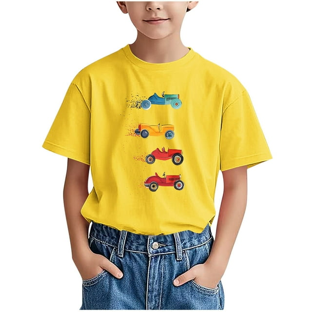 T-Shirt à Imprimé Graphique pour Garçon - T-Shirts à Manches Courtes pour Enfants