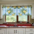 thumbnail image 3 of Yayeee Kitchen Curtains Tier Set of 2 Light Filtering 57"x24" Over Sink Window Panels, Cartoon Plaid Lemon, 3 of 7