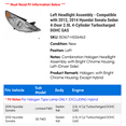 thumbnail image 2 of Left Headlight Assembly - Compatible with 2012, 2014 Hyundai Sonata Sedan 4-Door 2.0L 4-Cylinder Turbocharged DOHC GAS, 2 of 2