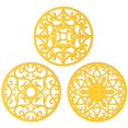thumbnail image 1 of Juego de 3 posavasos de silicona multiusos finamente esculpidos, posavasos antideslizantes flexibles y aislantes, 1 of 5