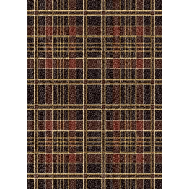 Ahgly Tapis Rectangulaire Lavable en Machine Intérieur Transitionnel Marron Clair, 5 Pieds x 7 Pieds