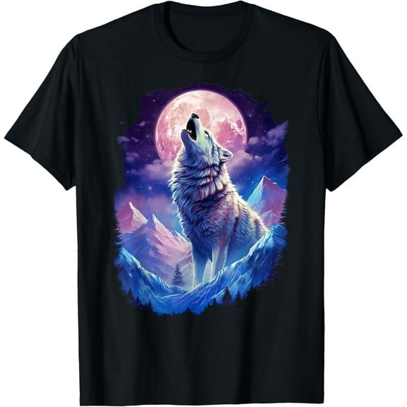 Wolf Moon Howling Funny Wolves pack of wolves T-Shirt Tops Tee