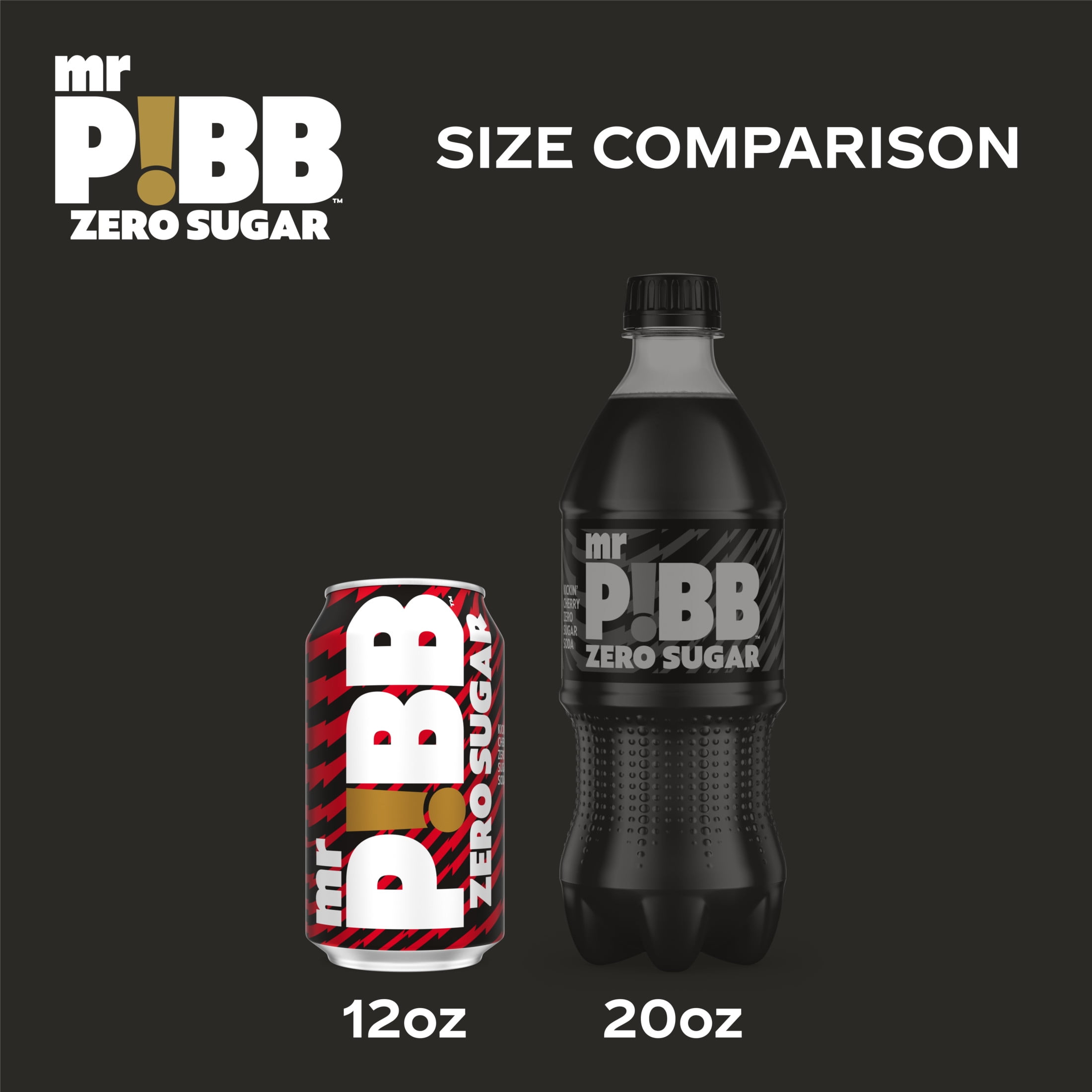 Mr. Pibb Zero Sugar Cherry Soda Pop Fridge Pack Cans, 12 fl oz, 12 Pack