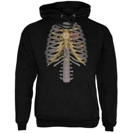 Halloween Steampunk Mechanical Skeleton Costume Black Adult Hoodie