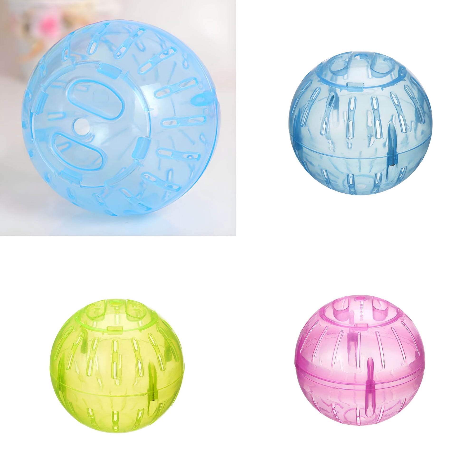 BESTSKY 2026 New Hamster Exercise Ball,3.9Inch Transparent Hamster Running Wheel Mini Running Activity Exercise Ball for Dwarf Hamster,Small Animals Cage Accessories for Animal Pet Rat Mice (Yellow)