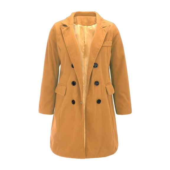 Niaviben Wool Coat Women Warm Winter Coats for Women Womens Long Pea Coat Women Jackets Jacket for Women Ladies Winter Coats Jackets for Women Trendy Khaki 3XL