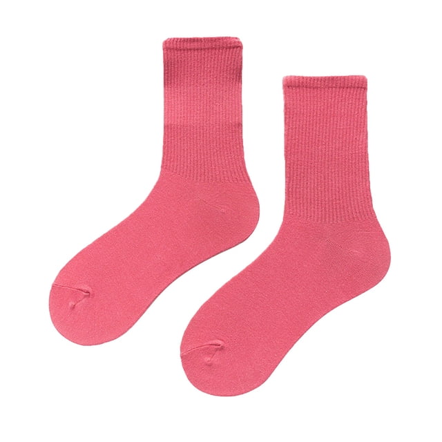 Crew Socks for Women, Solid Color Medium Tube Socks Light Thin Spring Summer Multi Colored Four Season Soft Socks, Fall Winter Fashion Accessories