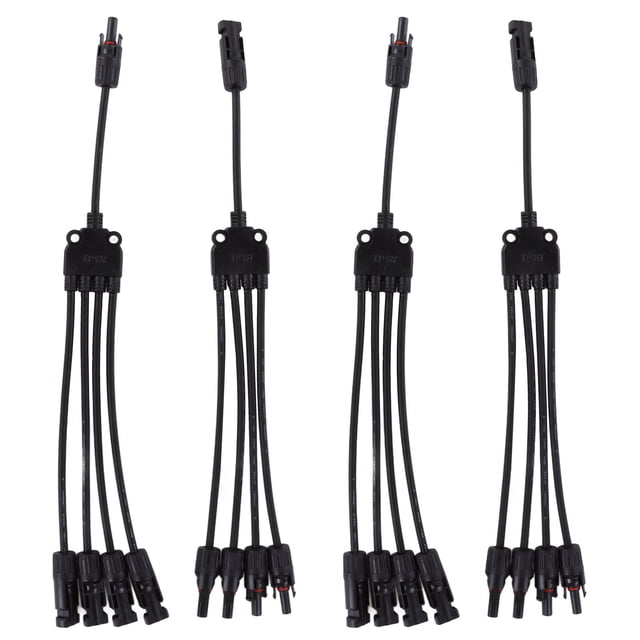 Juego de 2 paneles solares fotovoltaicos Y Cable paralelo de rama, Cable adaptador PV, conector macho hembra IP67 1000VDC PV LTY4