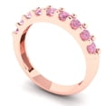 thumbnail image 2 of 0.63 ctw Wedding Band for Women - 18K Rose Gold Simulated Pink Diamond Stackable Eternity Ring, 2 of 6