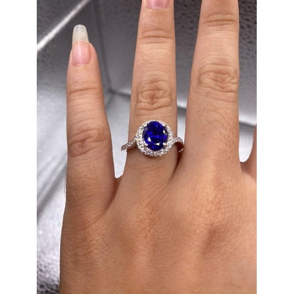 Natural Blue Tanzanite 925 Sterling Silver Ring,Engagemant Ring, Birthstone Rings for Women, Gift For Her