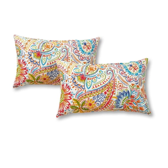 Greendale Home Fashions 19'' x 12'' Reversible Outdoor Throw Pillow, Set of 2, Jamboree
