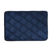 Hgallory Polyester Thick Floor Mats for Bedroom Living Room, Non-Slip Absorbent Floor Rugs for Entrance Sofa side, Simple Style Home Decor Solid Color Doormat, 16"x24", 1 Pack, Dark Blue, Rectangle