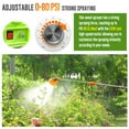 thumbnail image 3 of Battery Powered Backpack Sprayer, 3.2 Gallon 80 PSI Electric Garden Sprayer with 18V Battery, 5 Nozzles & Telescopic Wand for Lawn and Yard Care, 3 of 7