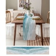 thumbnail image 3 of Table Runner Dresser Scarves 72 Inch Long, Seaside Gradient Blue Wave Linen Dining Table Runners Beach Natural Scene Tabletop Scarf for Wedding Holiday Party Kitchen, 3 of 7