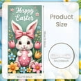 thumbnail image 2 of Bunny Theme Easter Banner Colorful Bows Bunny Backdrop Polka Dot Pattern Cute Design Happy Easter Background for Easter Party Spring Celebration Photo Backdrop, 2 of 9