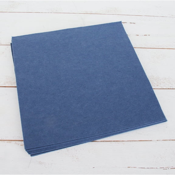 Threadart Premium Felt Sheets - 10 Sheets - 12" x 12" - Denim | Soft Wool-Like Feel | 1.2mm Thick for DIY Crafts, Sewing, Crafting Projects | Compatible with Cricut Maker