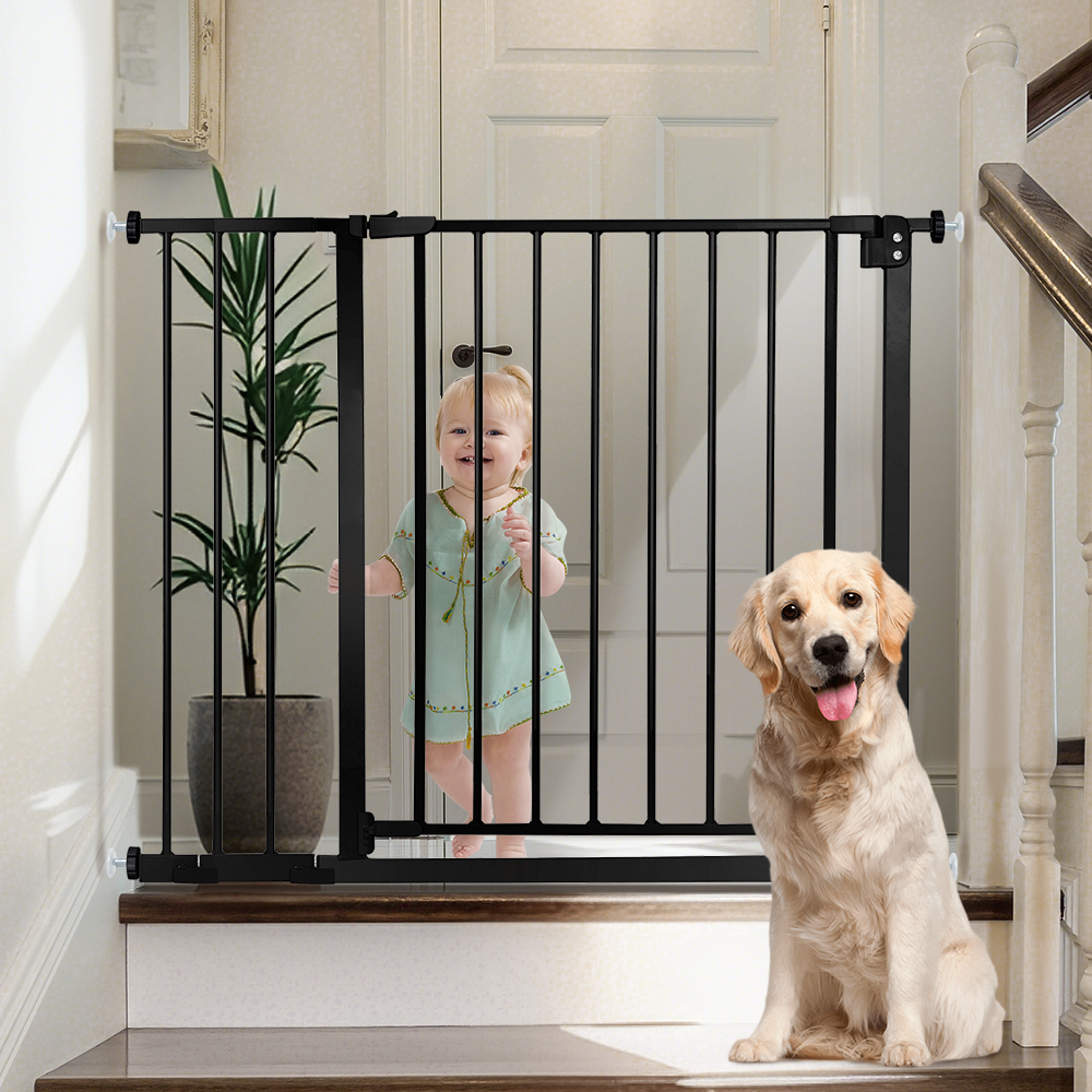 Caveen Baby Safety Gate with Door, 29.5-40.5 in, Black photo 7