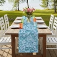 thumbnail image 4 of Table Runners 120 Inches Long Dress Scarves, Light Blue Teal Farmhouse Coffee/Dining/Kitchen Table Runner for Living Room, Retro Botanical Abstract Art 13x120 Inch, 4 of 9