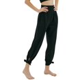 thumbnail image 3 of Wide Leg Yoga Pants for Women Loose Cozy Sweatpants High Waisted Lounge Flowy Pants with Pockets Black M, 3 of 9