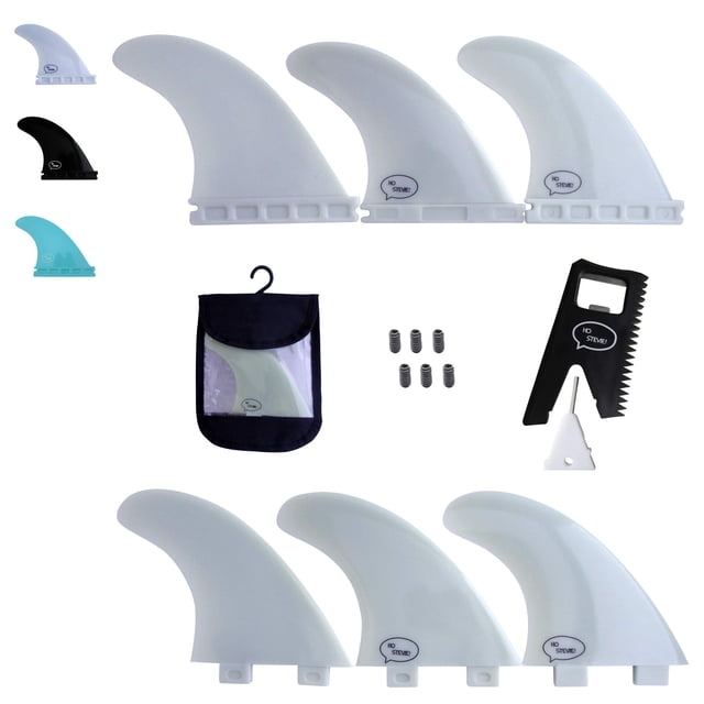 Ho Stevie! FRP Thruster (3) Ailettes de Planche de Surf - Plus Résistantes Que les Ailettes en Nylon Régulières - Performance et Maniabilité - Inclut Étui de Voyage, Vis, Peigne en Cire et Clé d'Aile
