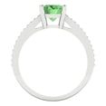 thumbnail image 4 of 2.32 ct Oval Cut Simulated Green Diamond Solitaire with Simulated Diamond Accents 18K White Gold Womens Engagement Ring, 4 of 5