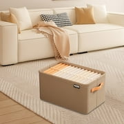PRETXORVE Clothes Storage Box Thickened Fabric Storage Basket Foldable