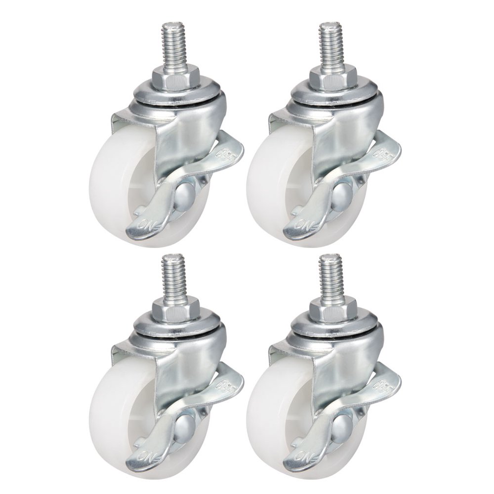 1.5 " Swivel Caster Wheels PP Threaded Stem with Brake (4 per pack