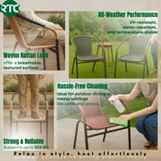 RTC Group Furniture Stackable Rattan Dining Chair, Set of 4 for Indoor/Outdoor Patio Restaurant, Porch, Backyard Beige