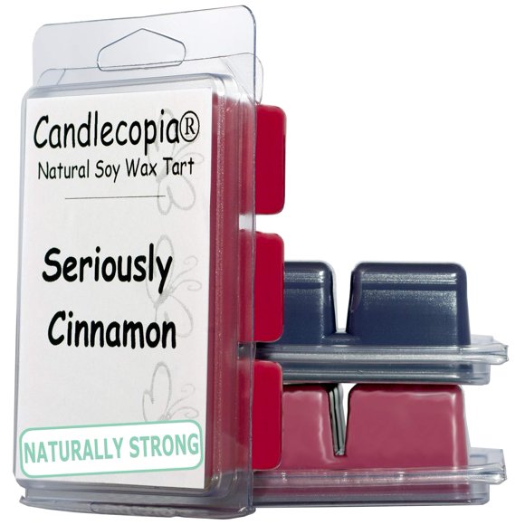 Candlecopia Black Raspberry Vanilla, Black Cherry, and Seriously Cinnamon Strongly Scented Hand Poured Vegan Wax Melts, 18 Scented Wax Cubes, 9.6 Ounces in 3 x 6-Packs