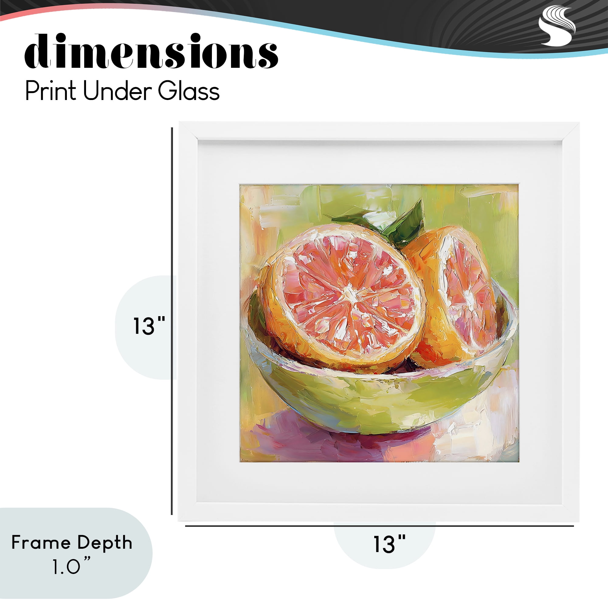 Stupell Industries Sliced Grapefruit in Bowl White Framed Print Under Glass, design by Riley B