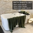 thumbnail image 2 of Toallas de baño YTYC de gran tamaño, 100 x 200 cm, verde oliva, 6 unidades, 2 of 6