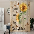 thumbnail image 3 of Sunflower Shower Curtain, You are My Sunshine Sunflower with Bees Butterflies Rustic Retro Bathroom Curtain Decor Waterproof Fabric Machine Washable with 6PCS Hooks,36" Wx72 L, 3 of 6
