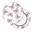 thumbnail image 2 of Daiia Pink Butterflies (2) Stool Covers Round,Round Bar Stool Covers Waterproof Bar Chair Covers Washable Stool Cushion Slipcover for 12-14 Inch Chair-12 inch, 2 of 7