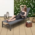 thumbnail image 3 of Gymax Chaise Longue de Patio Extérieure Réglable avec Dossier à 6 Positions - Ensemble de 1, Gris, 3 of 8