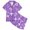 1-56Purple160, variant on MEZZALL Girls Satin Pajamas Sets Ocean Themed Print Short Sleeve Lapel Button Down Tops & Shorts Sleepwear For Kids Soft Wear Casual Night Toddler Trendy Nightwear
