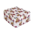 thumbnail image 1 of Floral Rectangle Pouf, Graphical Striped Lavatera Flowers on Plain Background, Under Desk Foot Stool for Living Room Office Ottoman with Cover, 25", Dark Pink Orange, by Ambesonne, 1 of 4