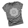 thumbnail image 4 of Camiseta de mujer Blusa de verano con cuello redondo y manga corta floral, gris claro, XL Monstrate AP002559-10, 4 of 5