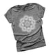 thumbnail image 3 of Camiseta de mujer Blusa de verano con cuello redondo y manga corta floral, gris claro, L Yuarrent AP002559-09, 3 of 5