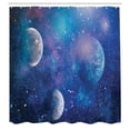 thumbnail image 2 of Ambesonne Celestial Shower Curtain, Stars and Plants Galaxy, 69"Wx75"L, Cobalt Blue Multicolor, 2 of 4