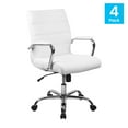 thumbnail image 2 of Flash Furniture Whitney Ergonomic LeatherSoft Swivel Mid-Back Executive Office Chairs White, 2 of 9