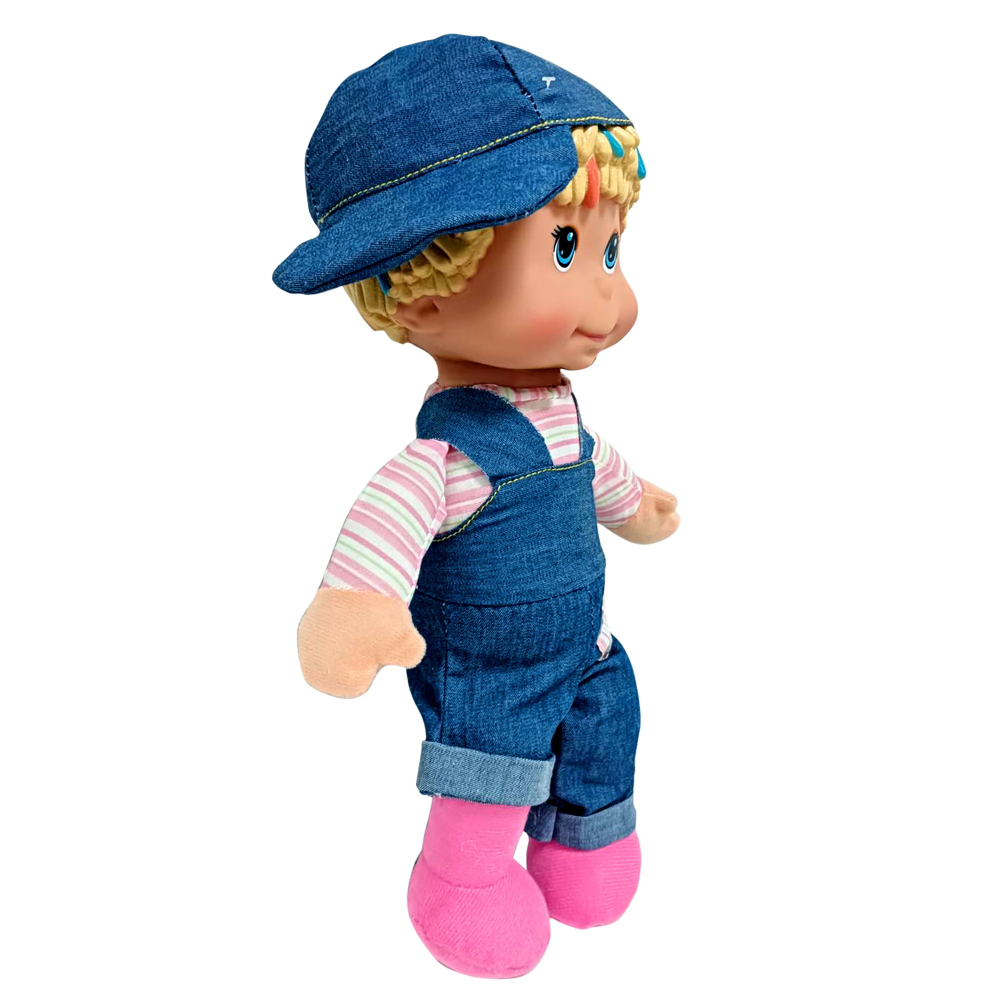 Goldberger Baby's First: My Alphabet Boy Doll - Blue Denim Overalls -  Interactive Singing Musical Doll, Teaches ABC's & Fun Words, Soft Toy, Kids-Toddler Age 1 year & Up