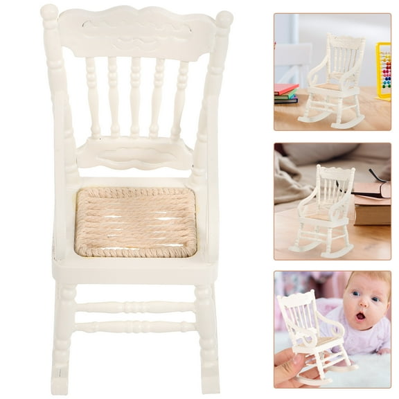 PartyKindom Girls White Rocking Chair 1Set