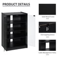 thumbnail image 6 of Newboti Furniture 5-Tier Media Stand Cabinet with 3-Level Adjustable Shelves, Tempered Glass Doors, and Cable Management, Distressed Black BN.3139, 6 of 9