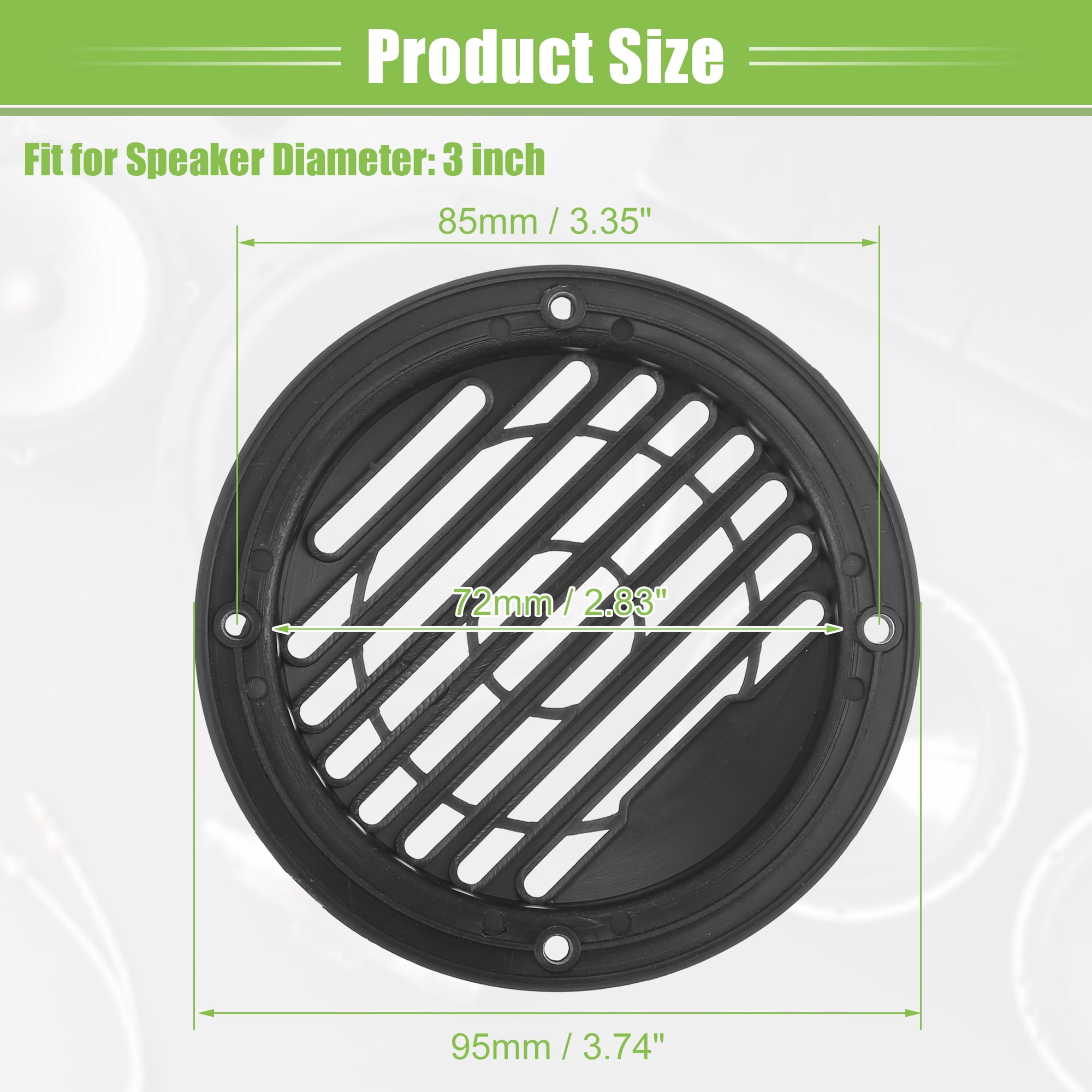 Unique Bargains Car Speaker Grills Cover Subwoofer Protector Case with 8 Screws Black 3"