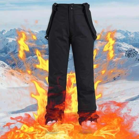 kurtrusly Ski Bib Insulated Pants Sled Skiing Warm waterproof insulated plus Winter Full Length Windproof Women L