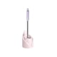 thumbnail image 2 of Cepillo de inodoro moderno y compacto, kit de limpieza de cuenco de baño con cerdas de mango largo, rosa, 2 of 8