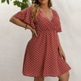 thumbnail image 5 of Aloohaidyvio Dresses Plus Size,Women Plus Size Summer Casual Short Sleeve V Neck Printed Sleeve Dresses Loose Dress, 5 of 6