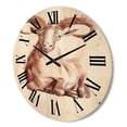 thumbnail image 3 of Designart 'Abstract Portrait of Wild Ram With Mighty Horns II' Farmhouse Wood Wall Clock, 3 of 5