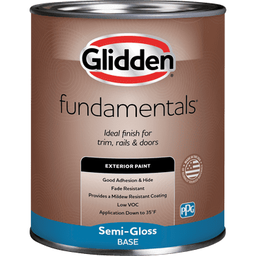 Glidden Fundamentals Exterior Paint Tintable Base / , Semi-Gloss, 1 Quart