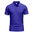thumbnail image 5 of FRSASU Men's Polo Shirts Short Sleeve Dual Tipped Casual T-Shirt Cotton Pique Button Down Collared Classic Fit Golf Shirts Blue, 5 of 9